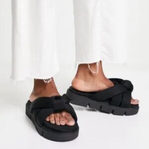 ASOS Design Women's Chunky Padded Mules Sandals with Knot Detail